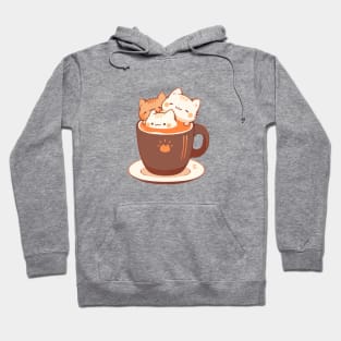 Kawaii kittens in hot chocolate cup Hoodie